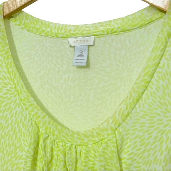 Chicos Mesh Tank Top w Ruffle Front - Picture 2 of 4